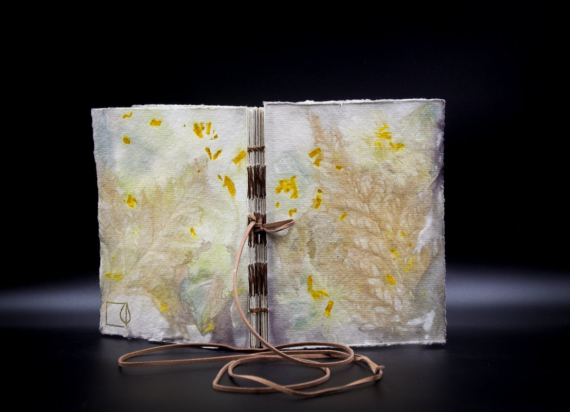 Plant-Stained Paper Journal - "Orla" -Hand-Dyed Interior Pages