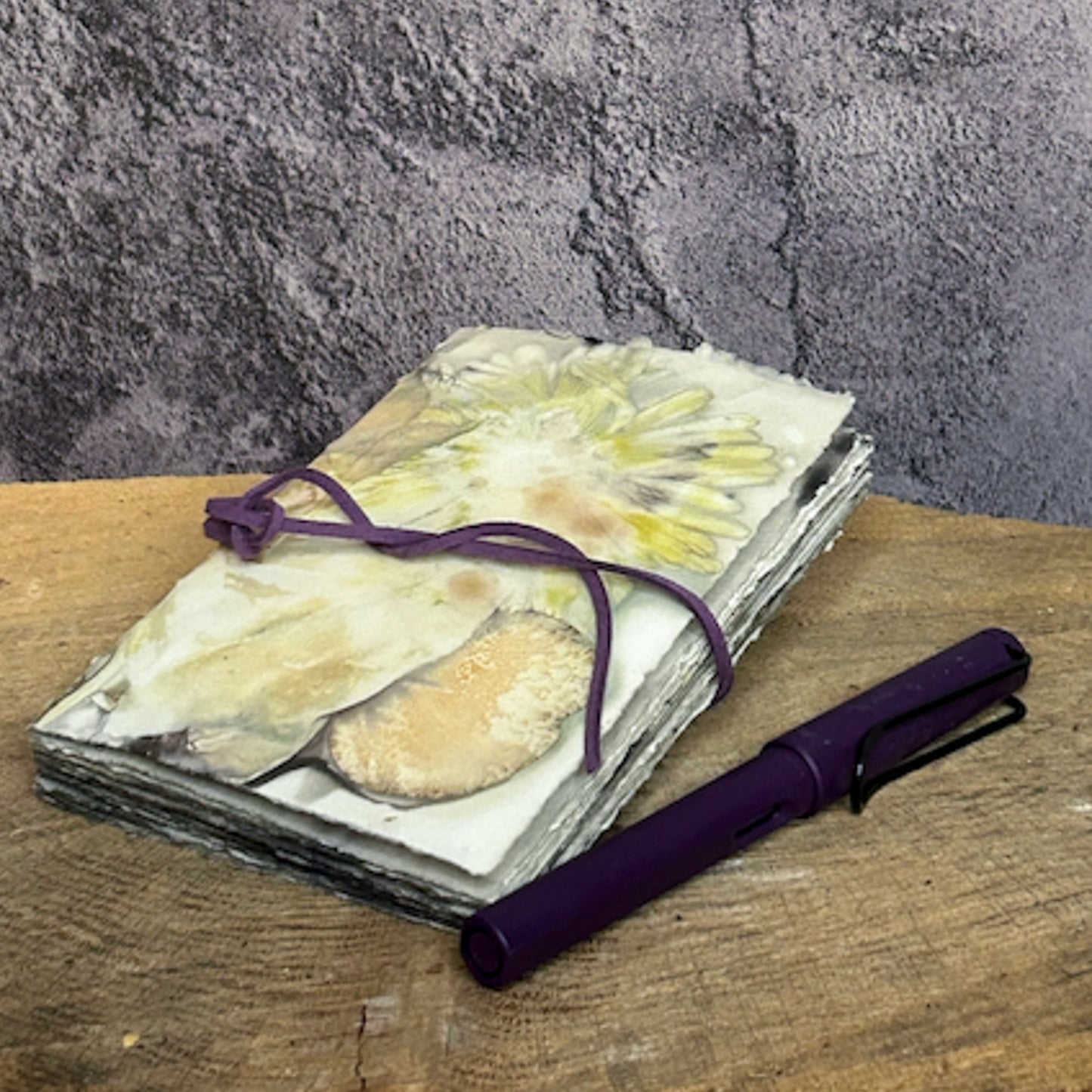 Plant-Stained Paper Journal - Small Classic - "Lizzie" - Plant-Stained Interior Pages
