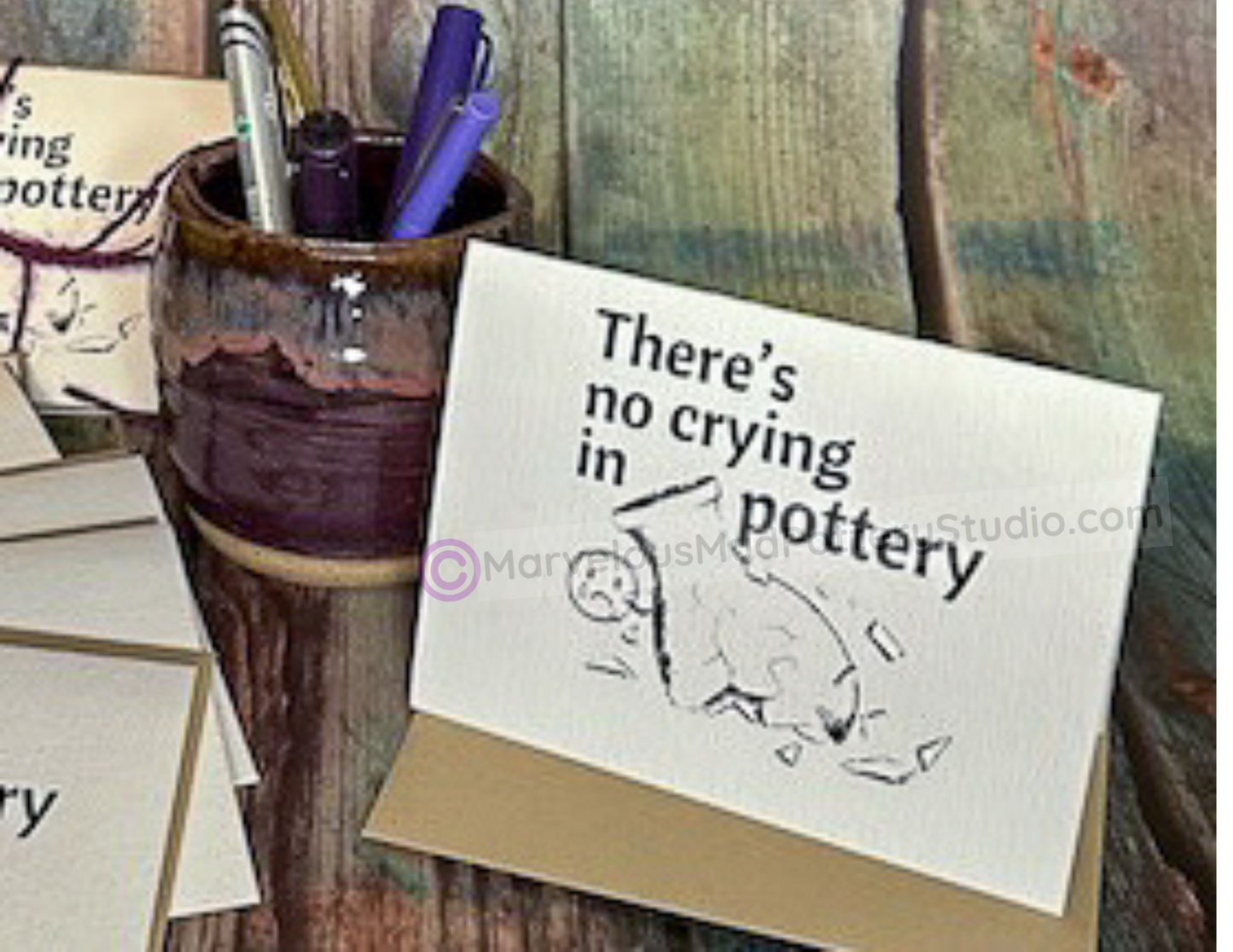Clay Stationery - Note Cards - Set by Marvelous Mud Pottery Studio