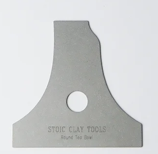 Clay Tool -Stoic Round Tea Bowl - Rigid Metal Rib