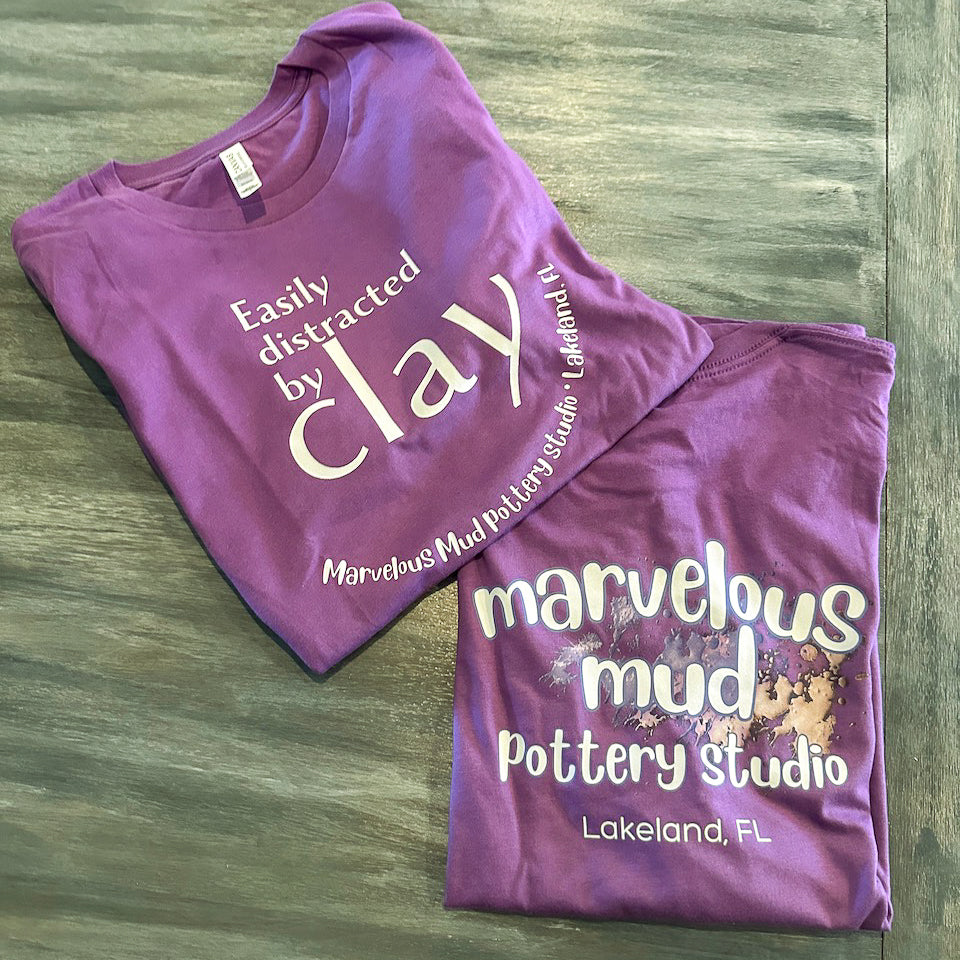 T-Shirt - Easily Distracted by Clay - Marvelous Mud Logo