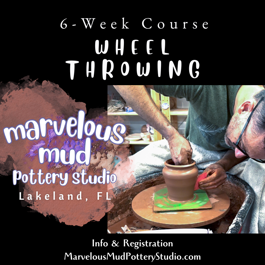 Pottery 6 Week Wheel Throwing Clay Class - In-Person Adult Clay Course