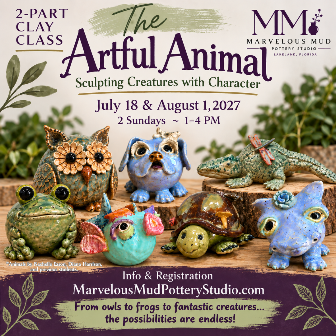 Pottery Class -The Artful Animal- 2 Part Class