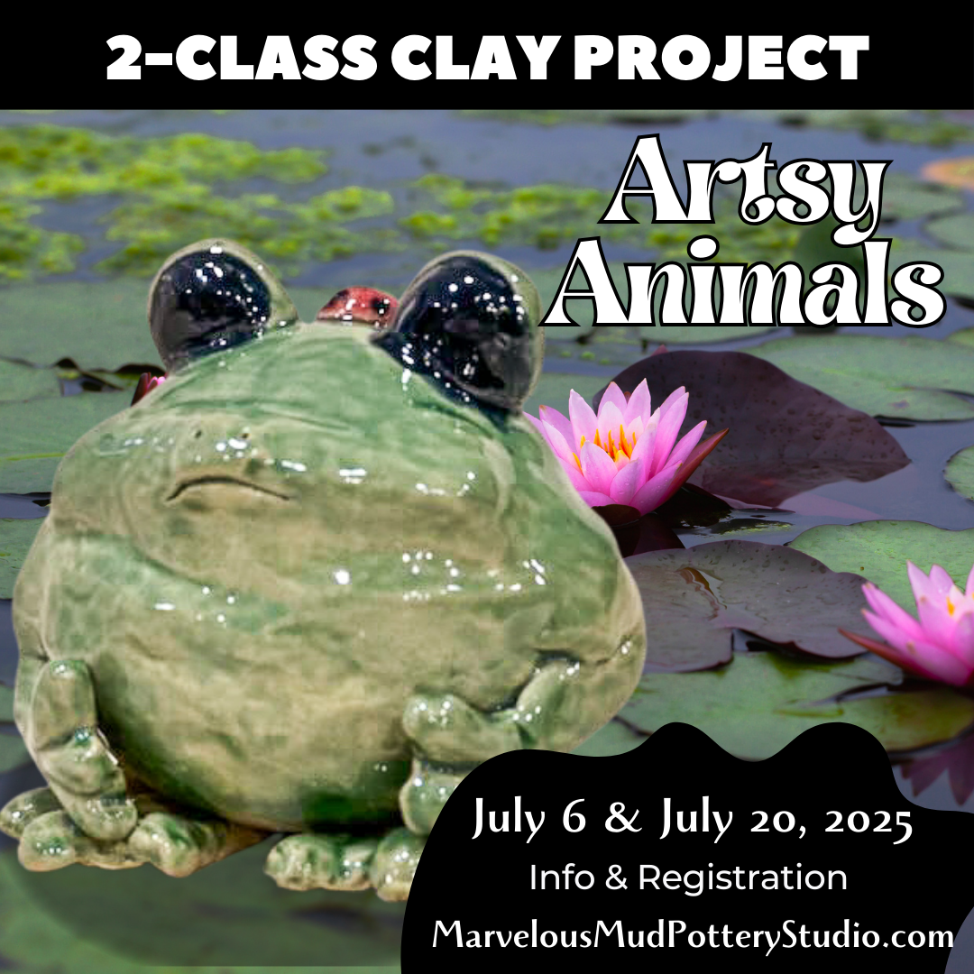 Pottery Classes - Artsy Animals with Diana - Two Part Clay Classes  - IN-PERSON