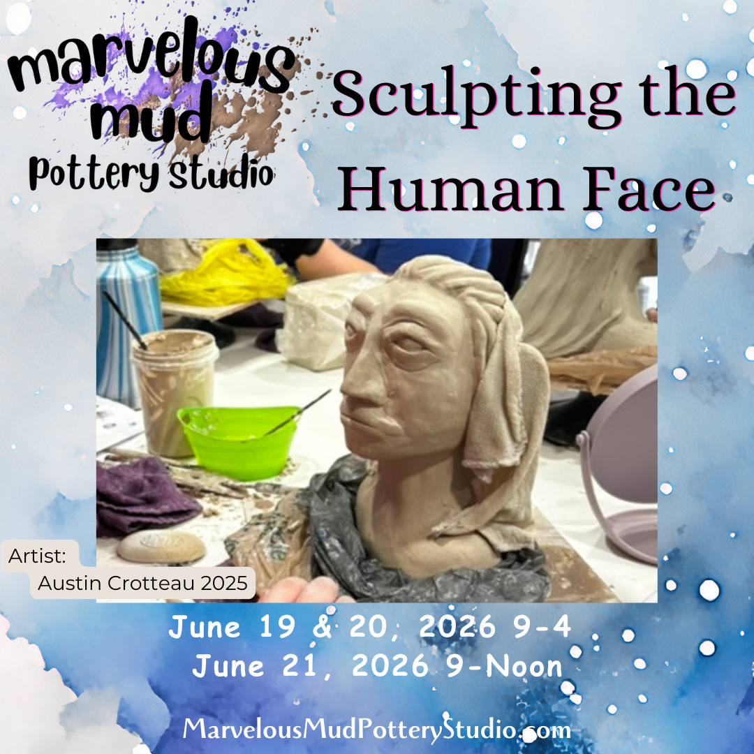 Pottery Classes - 2026 Face Sculpture - 3 Day Workshop