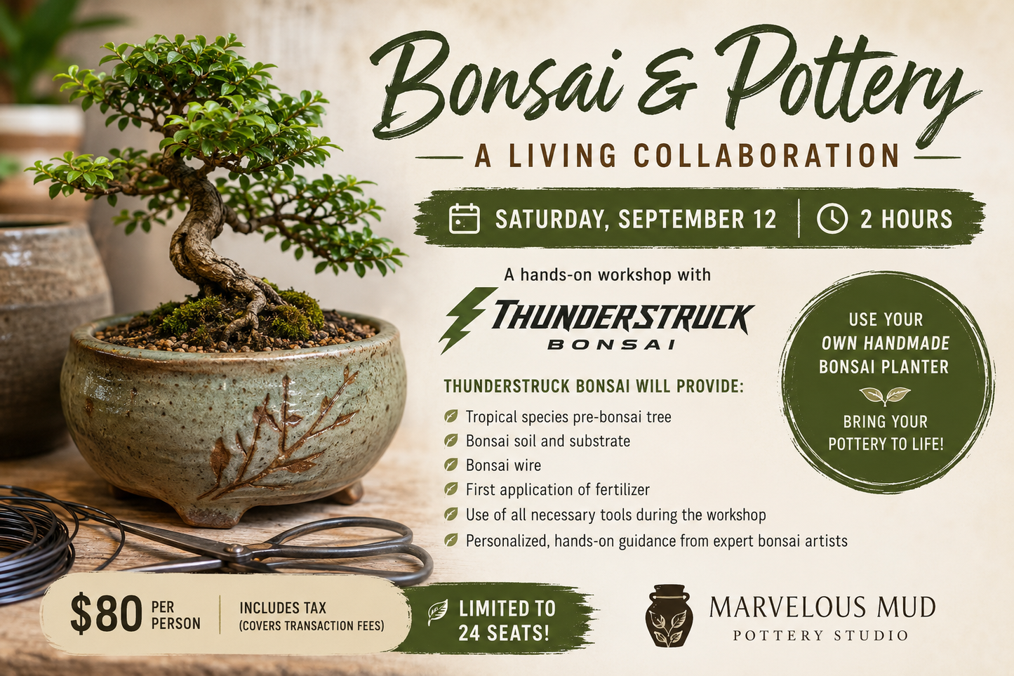 Thunderstruck Bonsai & MMPS Pottery Event