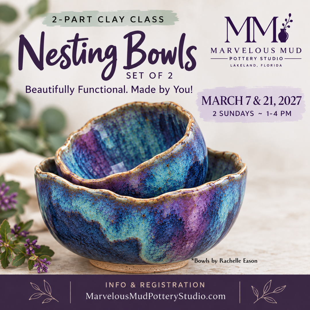Pottery Class -Nesting Bowls Set of 2- 2 Part Class