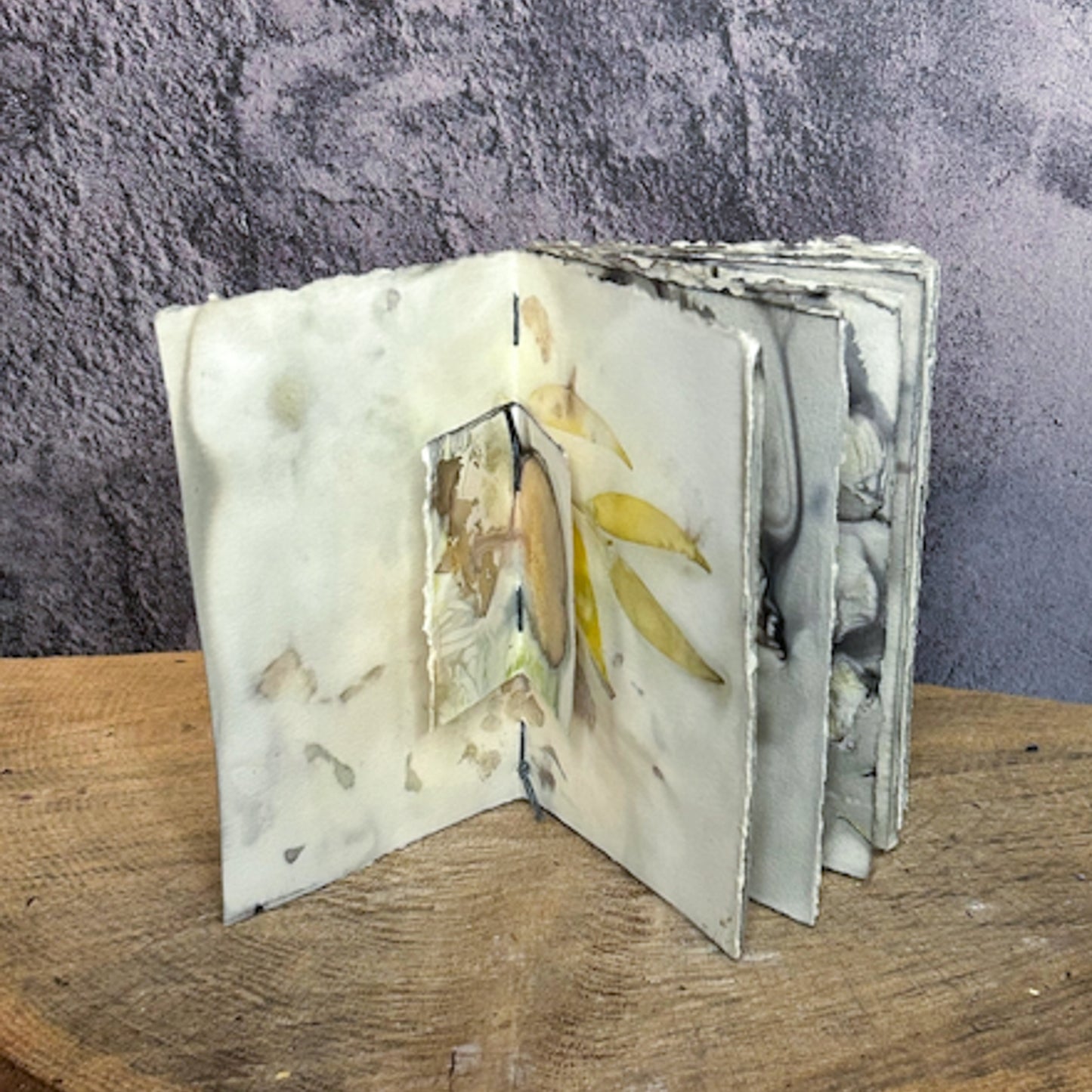 Plant-Stained Paper Journal - Small Classic - "Daisy" - Plant-Stained Interior Pages