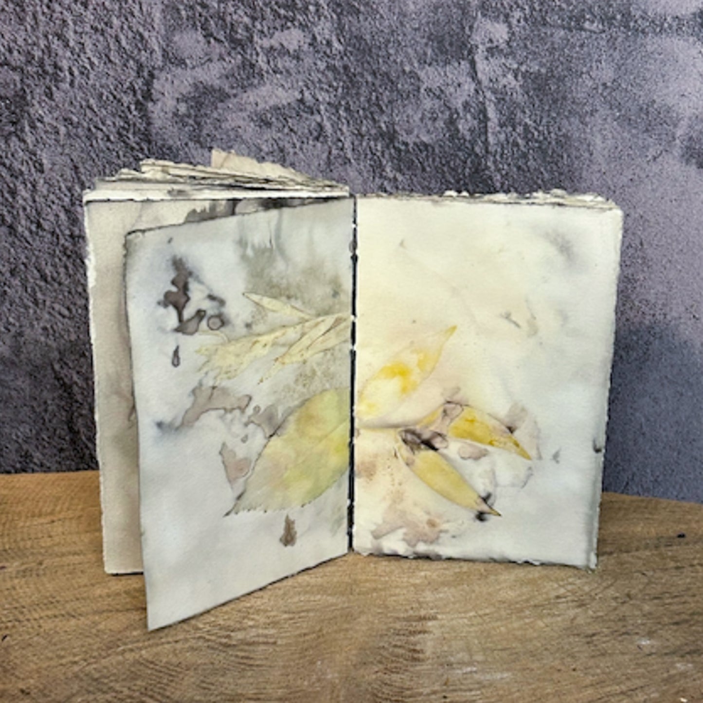 Plant-Stained Paper Journal - Small Classic - "Daisy" - Plant-Stained Interior Pages
