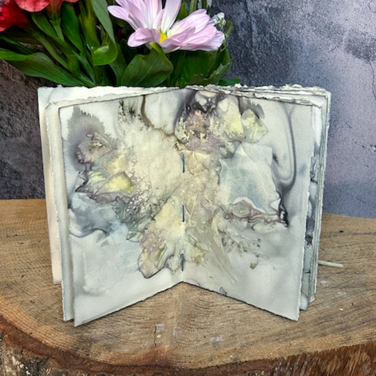 Plant-Stained Paper Journal - Small Classic - "Daisy" - Plant-Stained Interior Pages