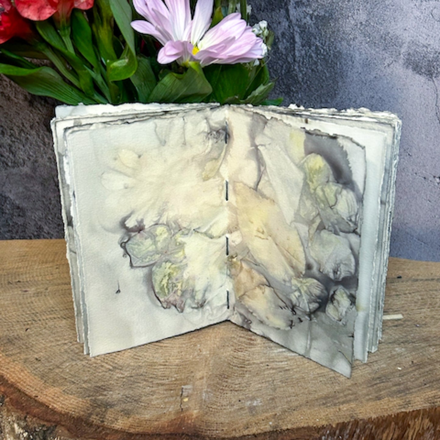 Plant-Stained Paper Journal - Small Classic - "Daisy" - Plant-Stained Interior Pages