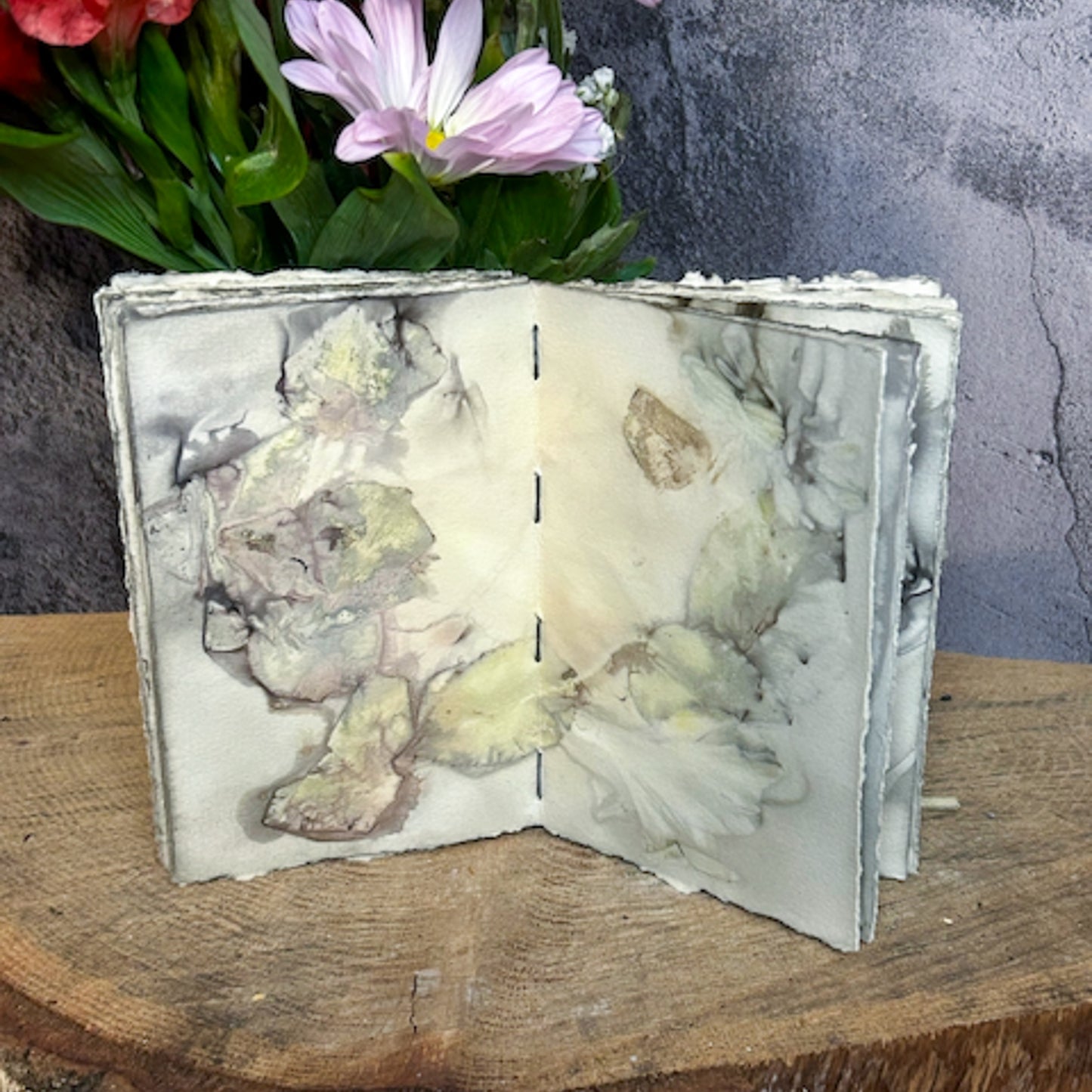 Plant-Stained Paper Journal - Small Classic - "Daisy" - Plant-Stained Interior Pages