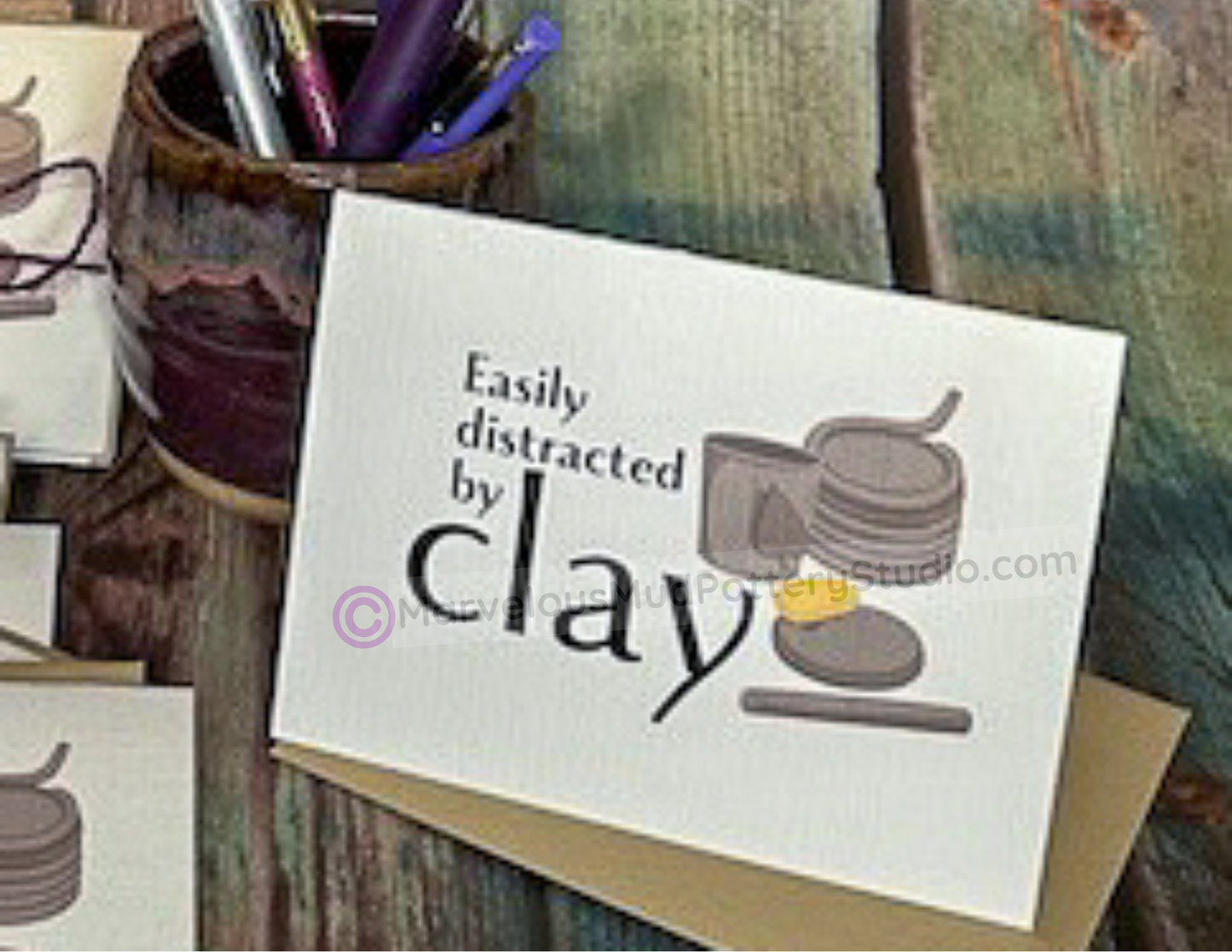 Clay Stationery - Note Cards - Set by Marvelous Mud Pottery Studio