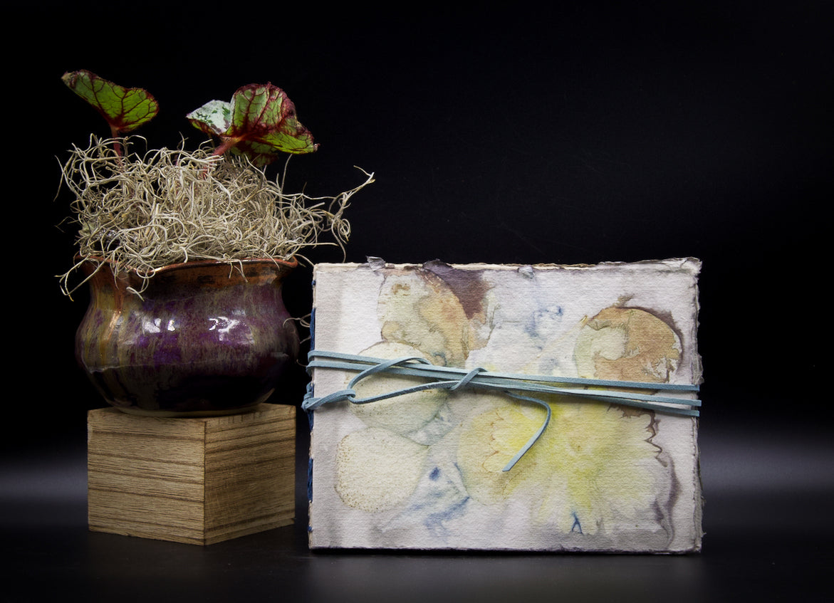 Plant-Stained Paper Journal - "Cora" - Hand-Dyed Interior Pages