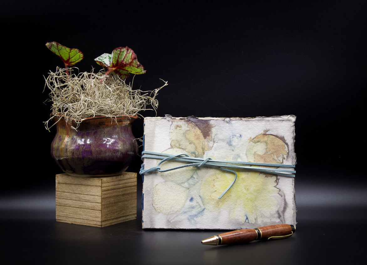 Plant-Stained Paper Journal - "Cora" - Hand-Dyed Interior Pages