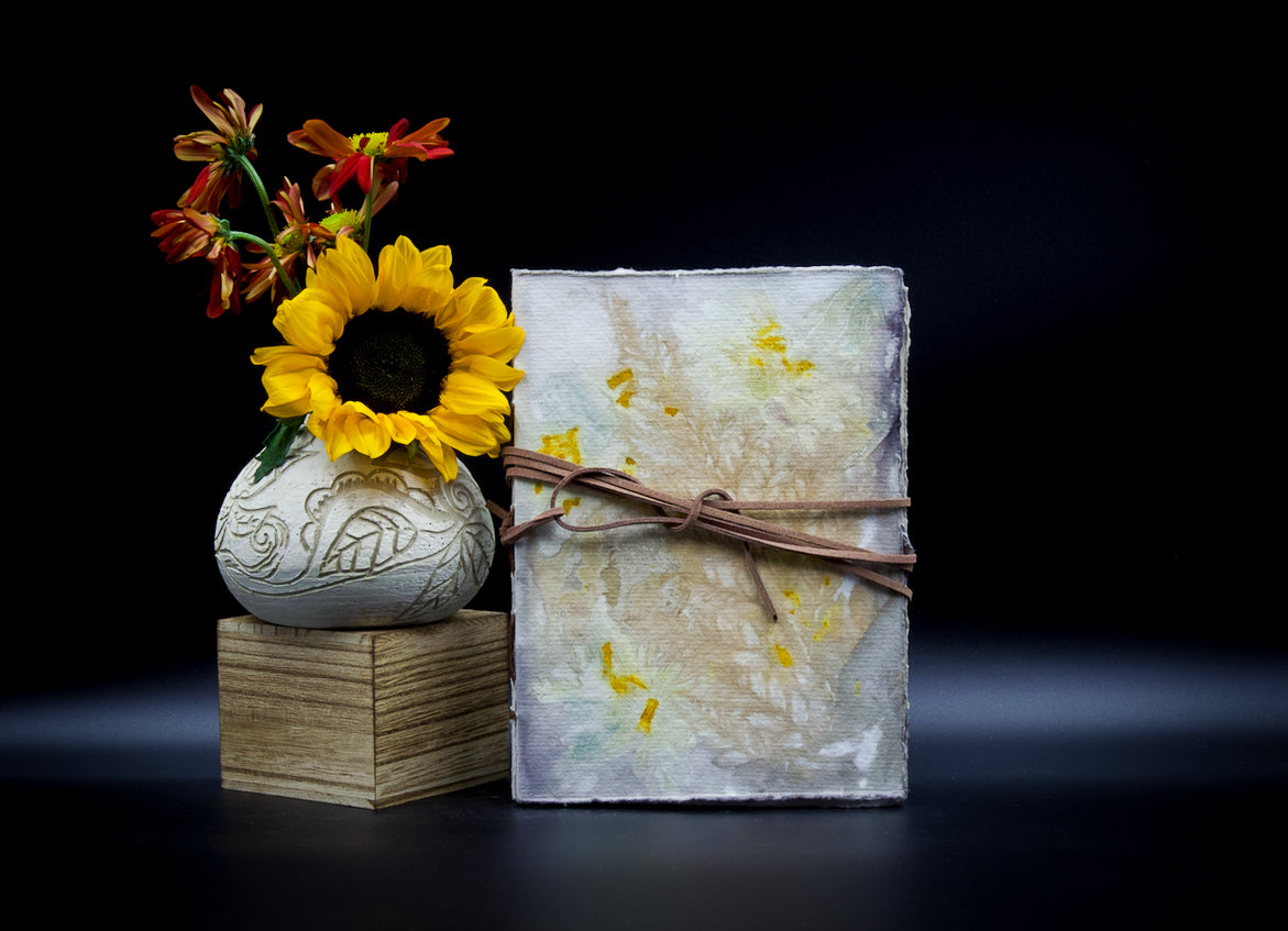 Plant-Stained Paper Journal -  "Orla" -Hand-Dyed Interior Pages