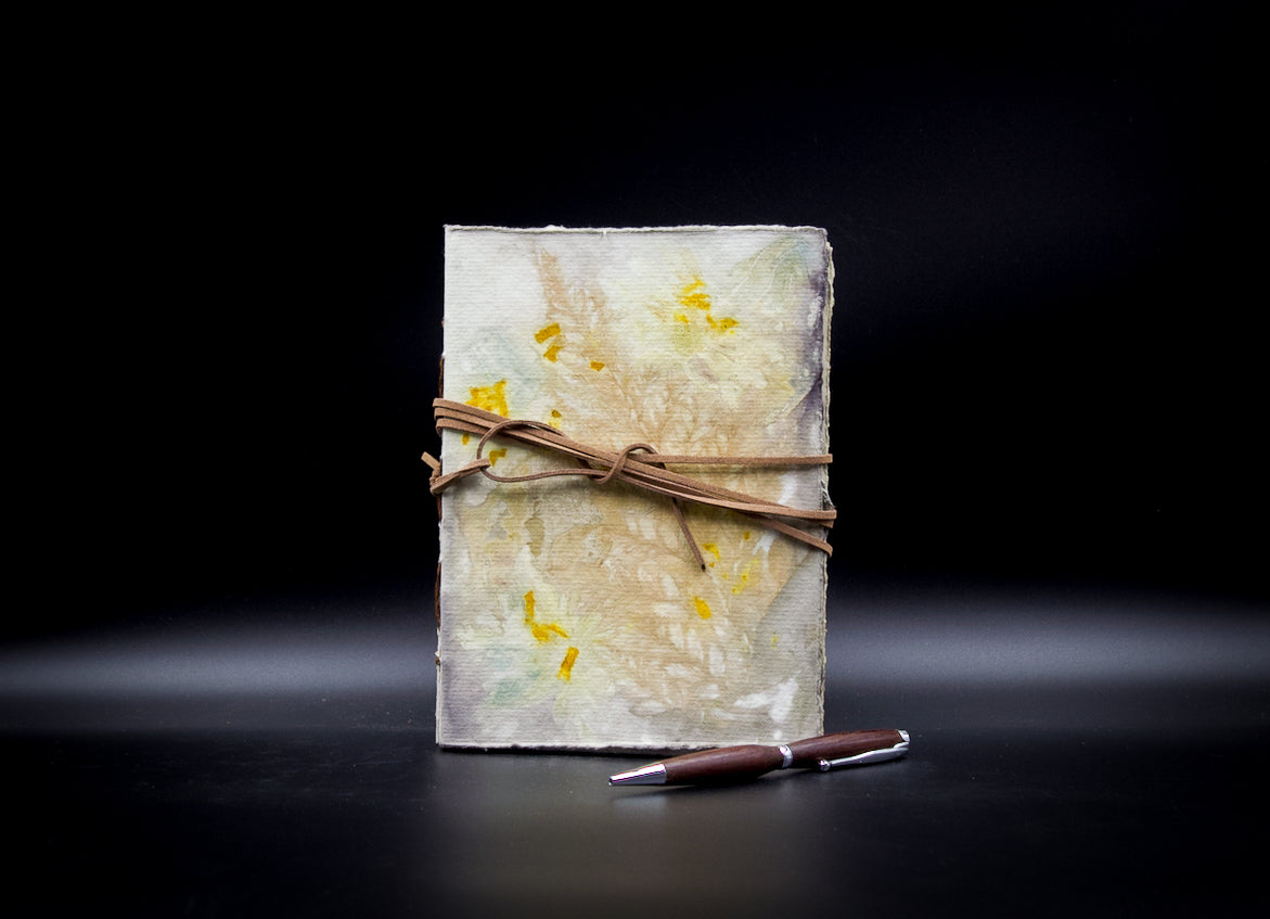 Plant-Stained Paper Journal -  "Orla" -Hand-Dyed Interior Pages