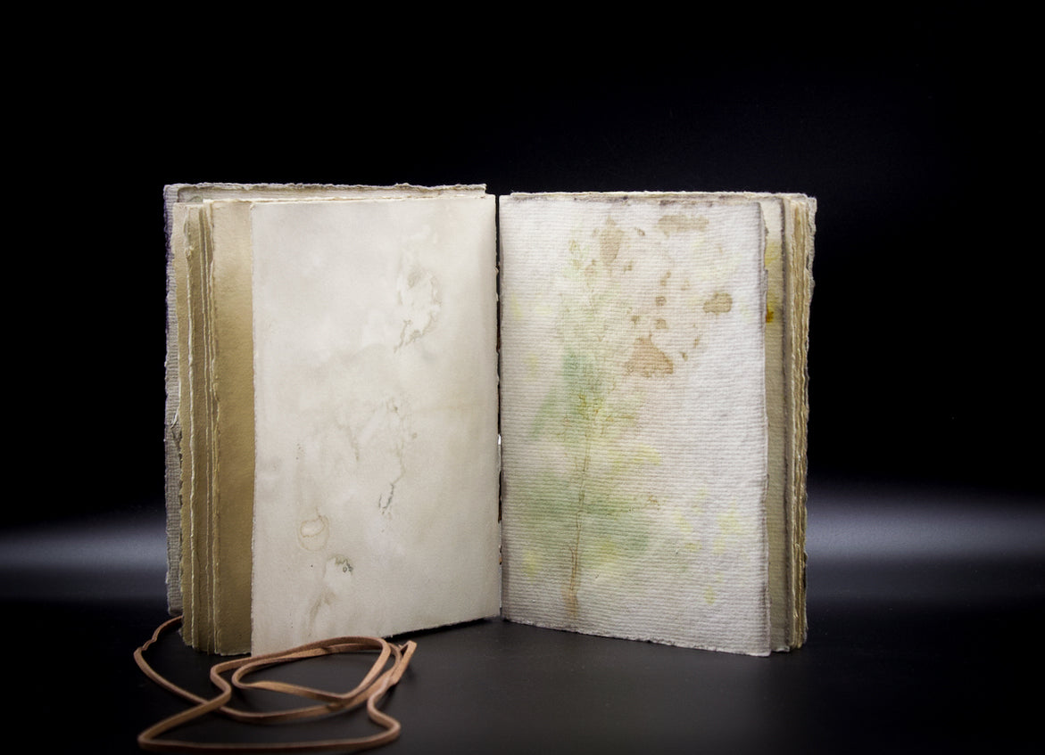 Plant-Stained Paper Journal -  "Orla" -Hand-Dyed Interior Pages