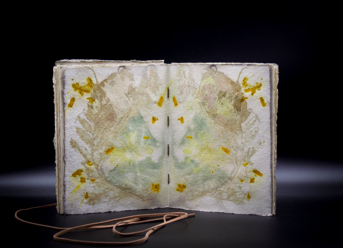 Plant-Stained Paper Journal -  "Orla" -Hand-Dyed Interior Pages