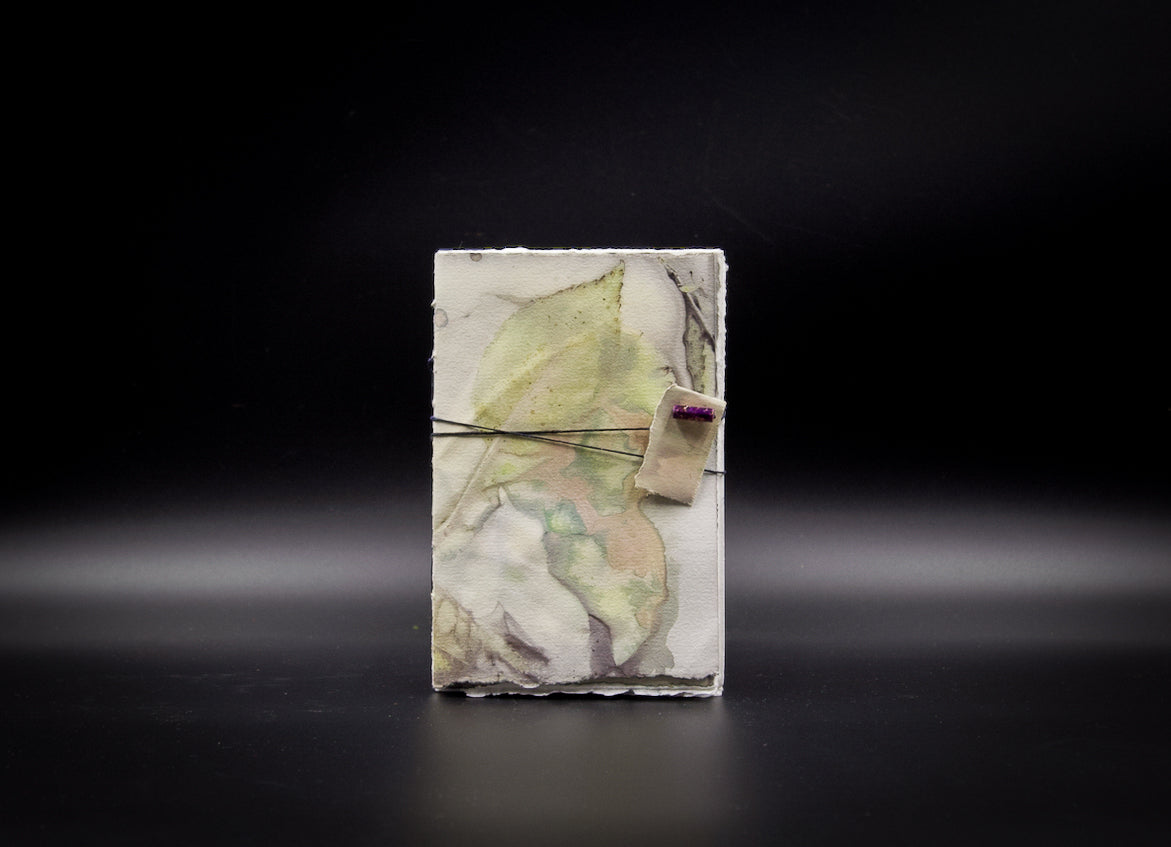 Plant-Stained Paper Pocket Journal - "Jolene" - White Interior Pages
