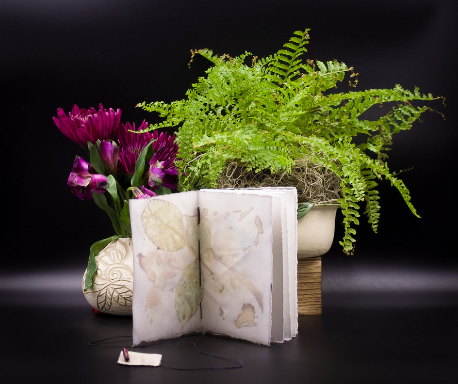 Plant-Stained Paper Pocket Journal - "Jolene" - White Interior Pages