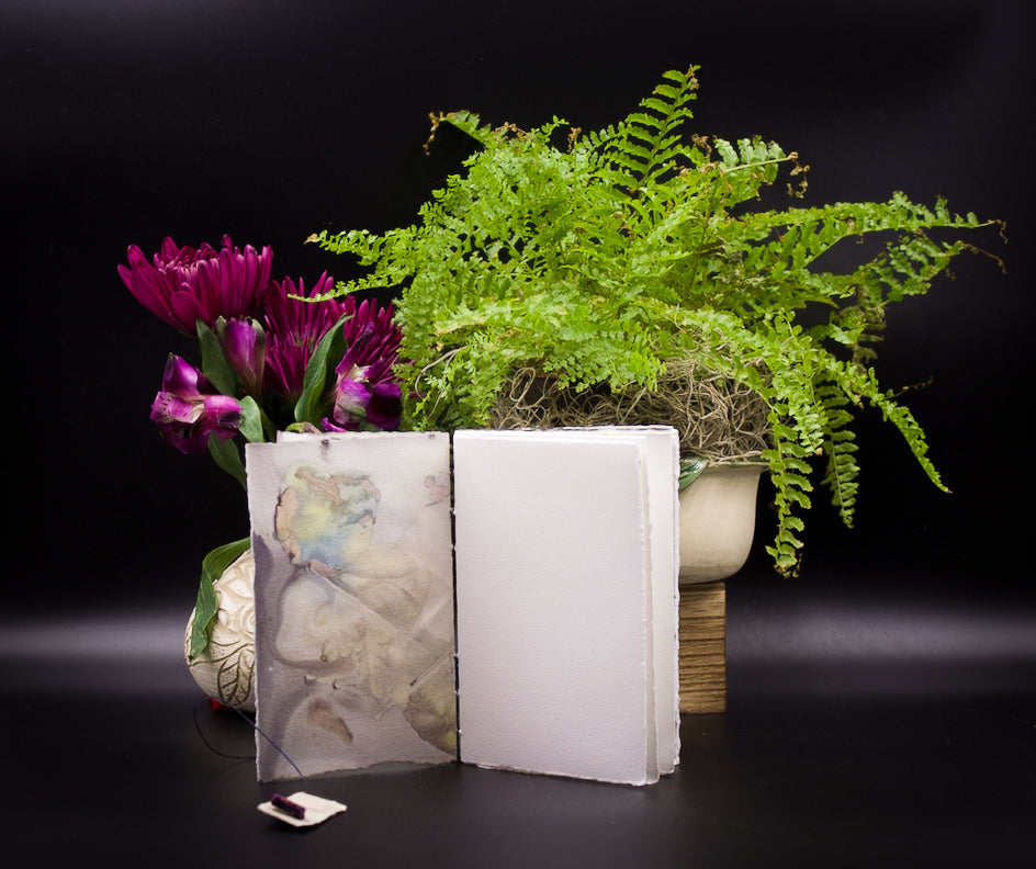 Plant-Stained Paper Pocket Journal - "Jolene" - White Interior Pages