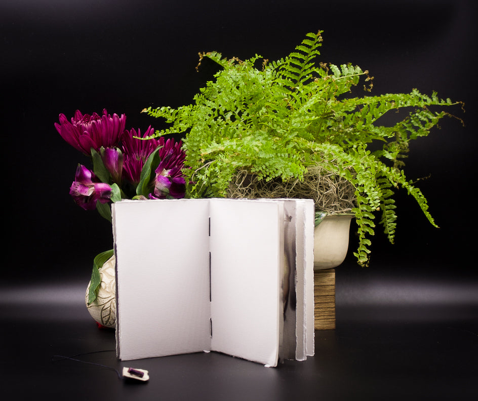 Plant-Stained Paper Pocket Journal - "Jolene" - White Interior Pages