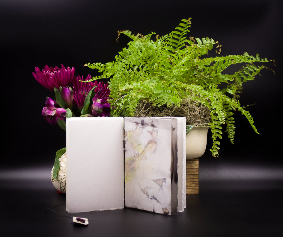 Plant-Stained Paper Pocket Journal - "Jolene" - White Interior Pages