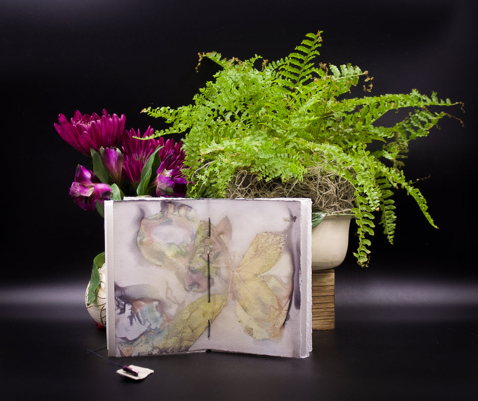 Plant-Stained Paper Pocket Journal - "Jolene" - White Interior Pages
