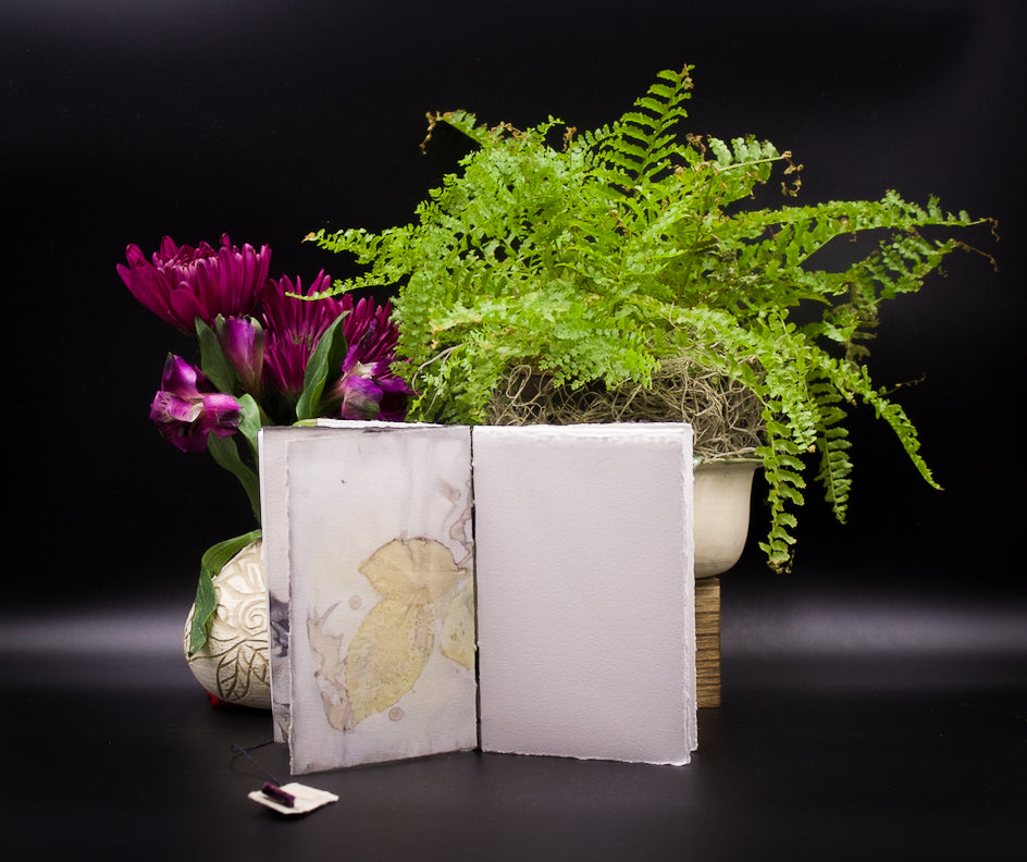 Plant-Stained Paper Pocket Journal - "Jolene" - White Interior Pages