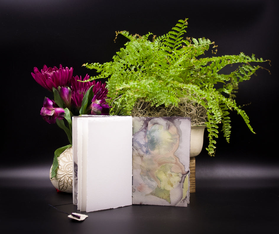 Plant-Stained Paper Pocket Journal - "Jolene" - White Interior Pages