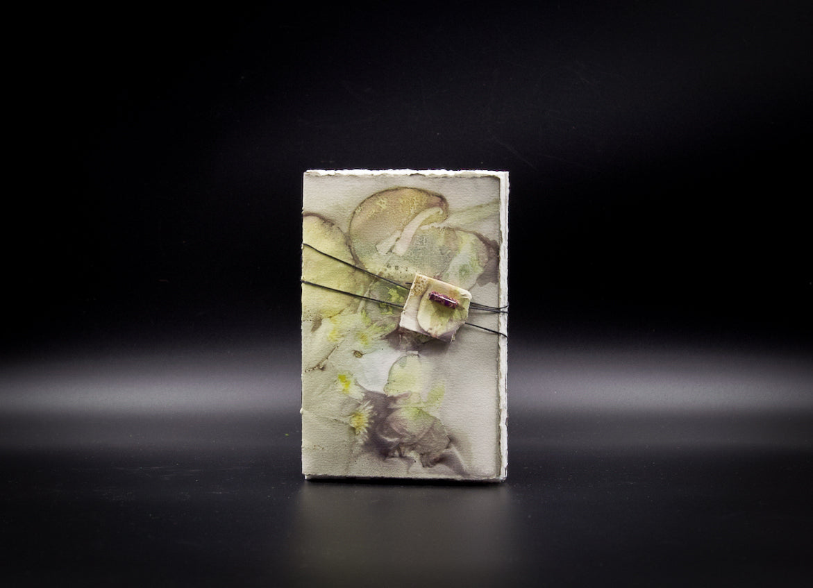 Plant-Stained Paper Pocket Journal - "Loisanne" - White Interior Pages
