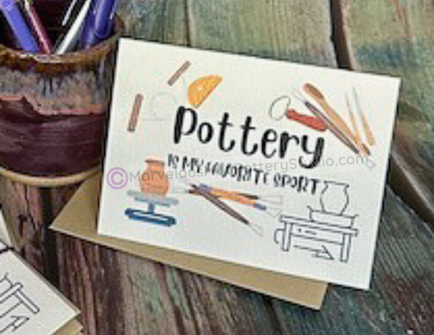 Clay Stationery - Note Cards - Set by Marvelous Mud Pottery Studio