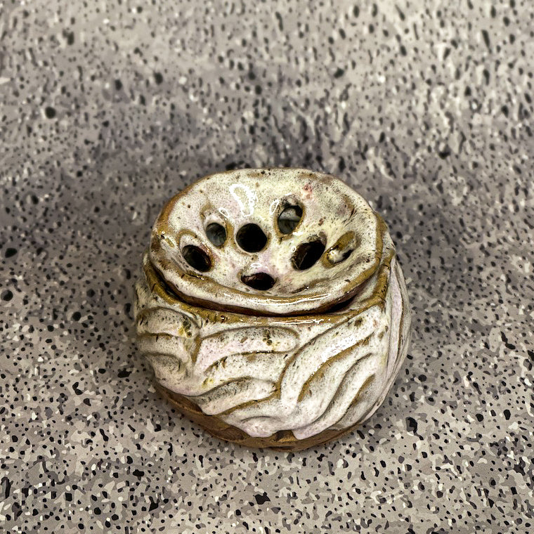 Vase - Flower "Frog" Arranger - Small - Pink Carved