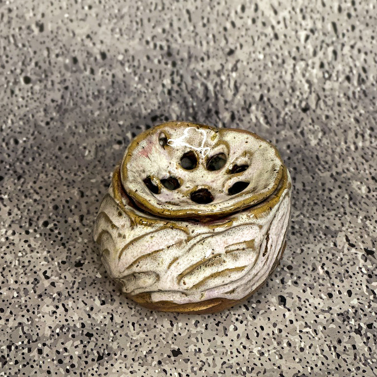 Vase - Flower "Frog" Arranger - Small - Pink Carved