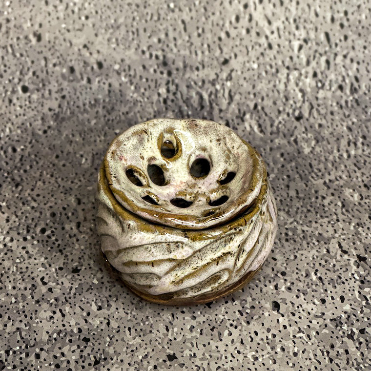 Vase - Flower "Frog" Arranger - Small - Pink Carved