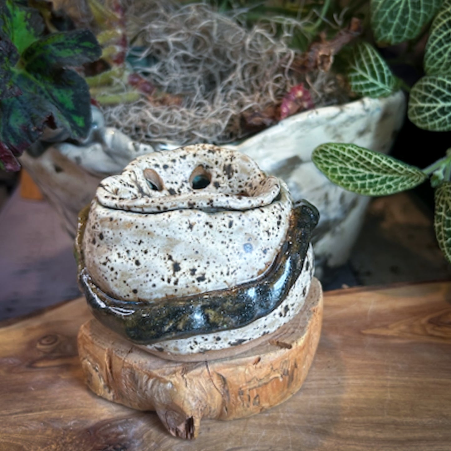 Vase - Flower "Frog" Arranger - Small - Leaves & Sand