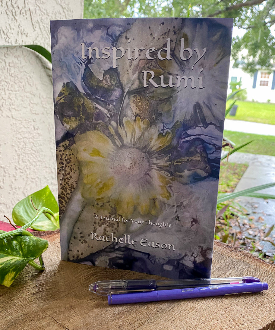Plant-Stained Paper Journal - Inspired by Rumi Printed Book - A Journal for Your Thoughts