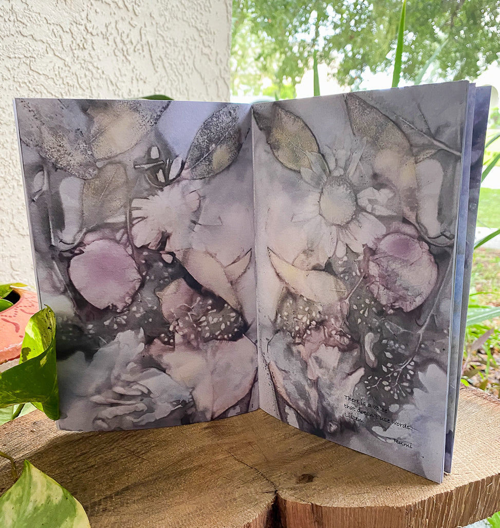 Plant-Stained Paper Journal - Inspired by Rumi Printed Book - A Journal for Your Thoughts