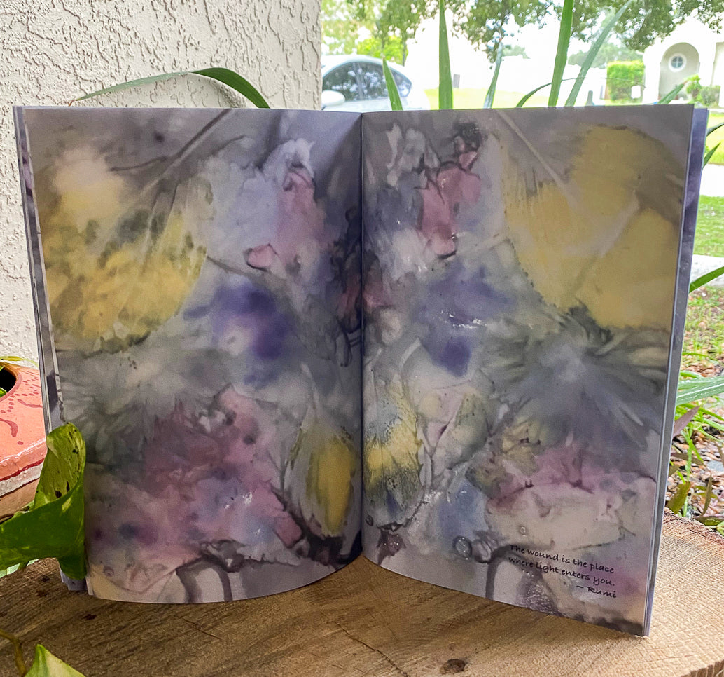 Plant-Stained Paper Journal - Inspired by Rumi Printed Book - A Journal for Your Thoughts