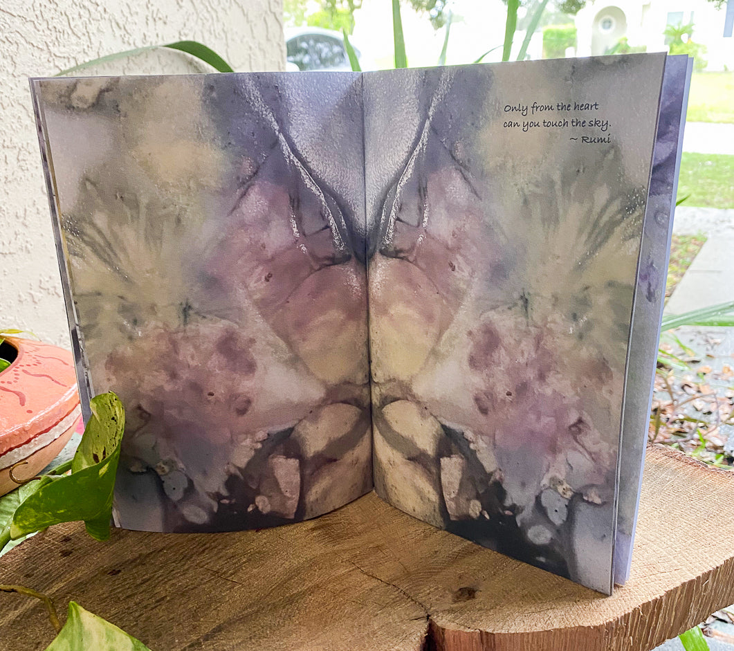 Plant-Stained Paper Journal - Inspired by Rumi Printed Book - A Journal for Your Thoughts