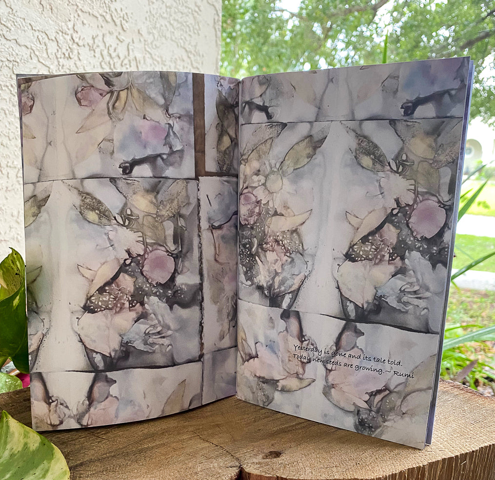 Plant-Stained Paper Journal - Inspired by Rumi Printed Book - A Journal for Your Thoughts