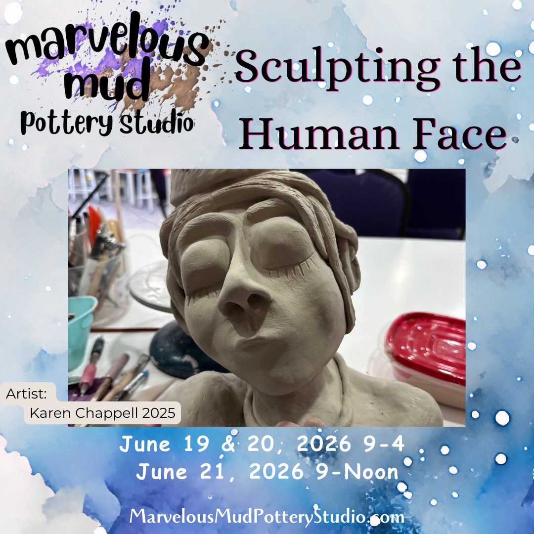 Pottery Classes - 2026 Face Sculpture - 3 Day Workshop