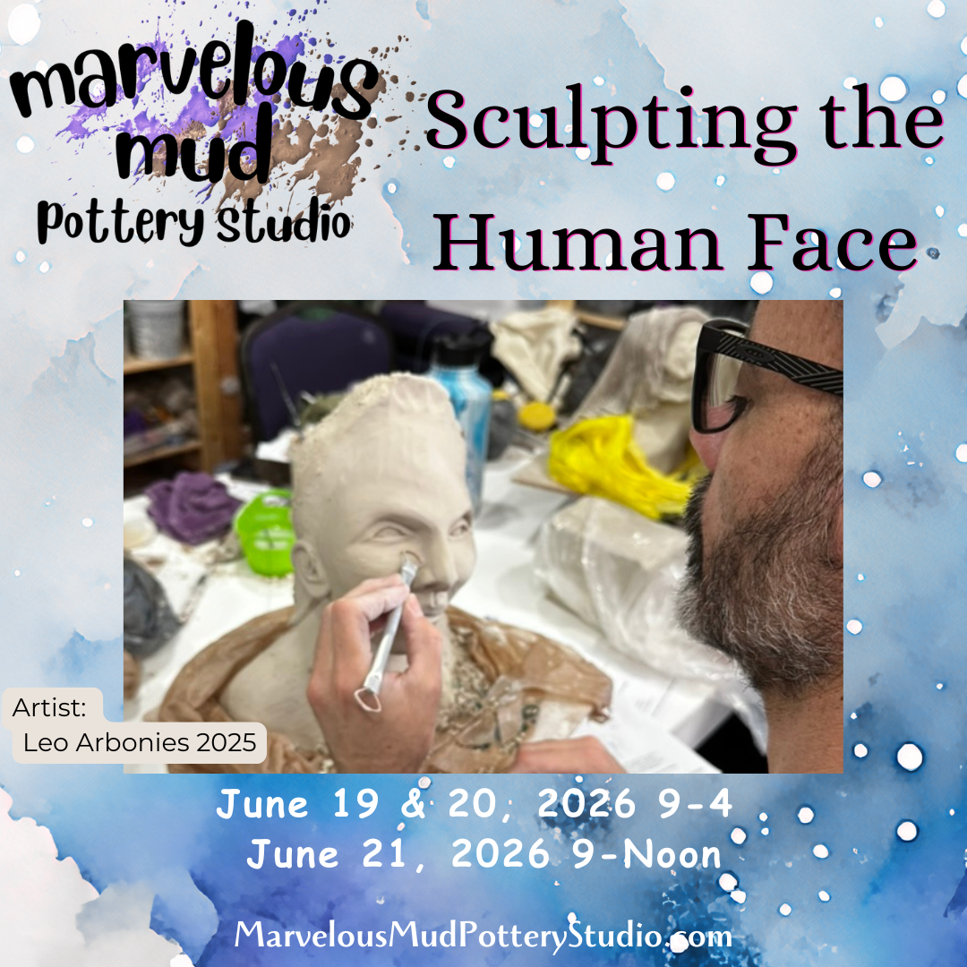 Pottery Classes - 2026 Face Sculpture - 3 Day Workshop