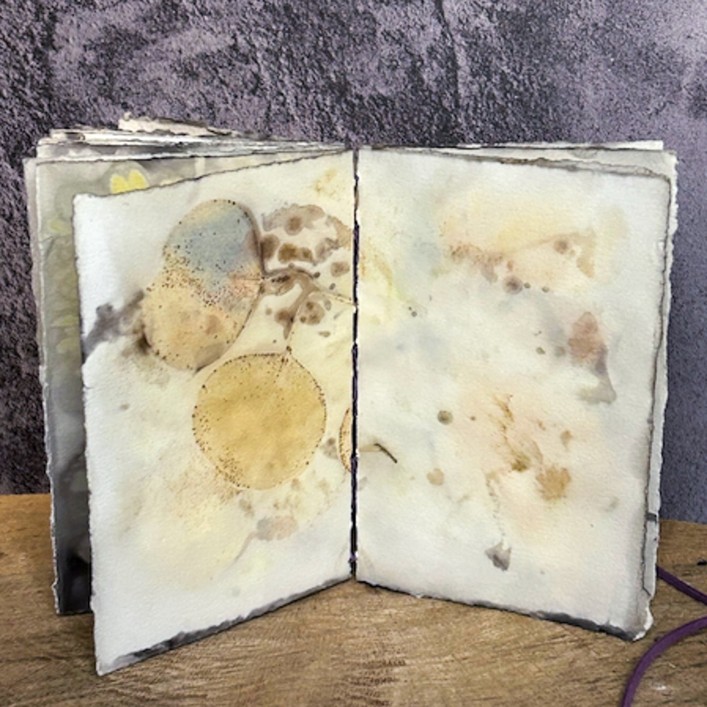 Plant-Stained Paper Journal - Small Classic - "Lizzie" - Plant-Stained Interior Pages