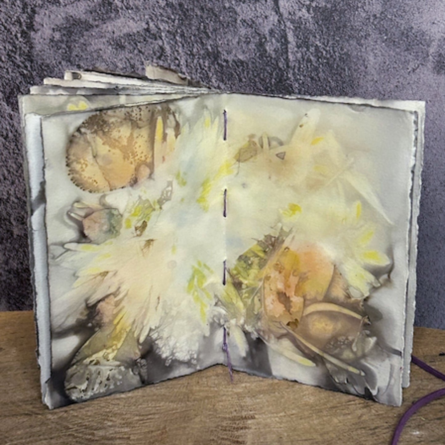 Plant-Stained Paper Journal - Small Classic - "Lizzie" - Plant-Stained Interior Pages