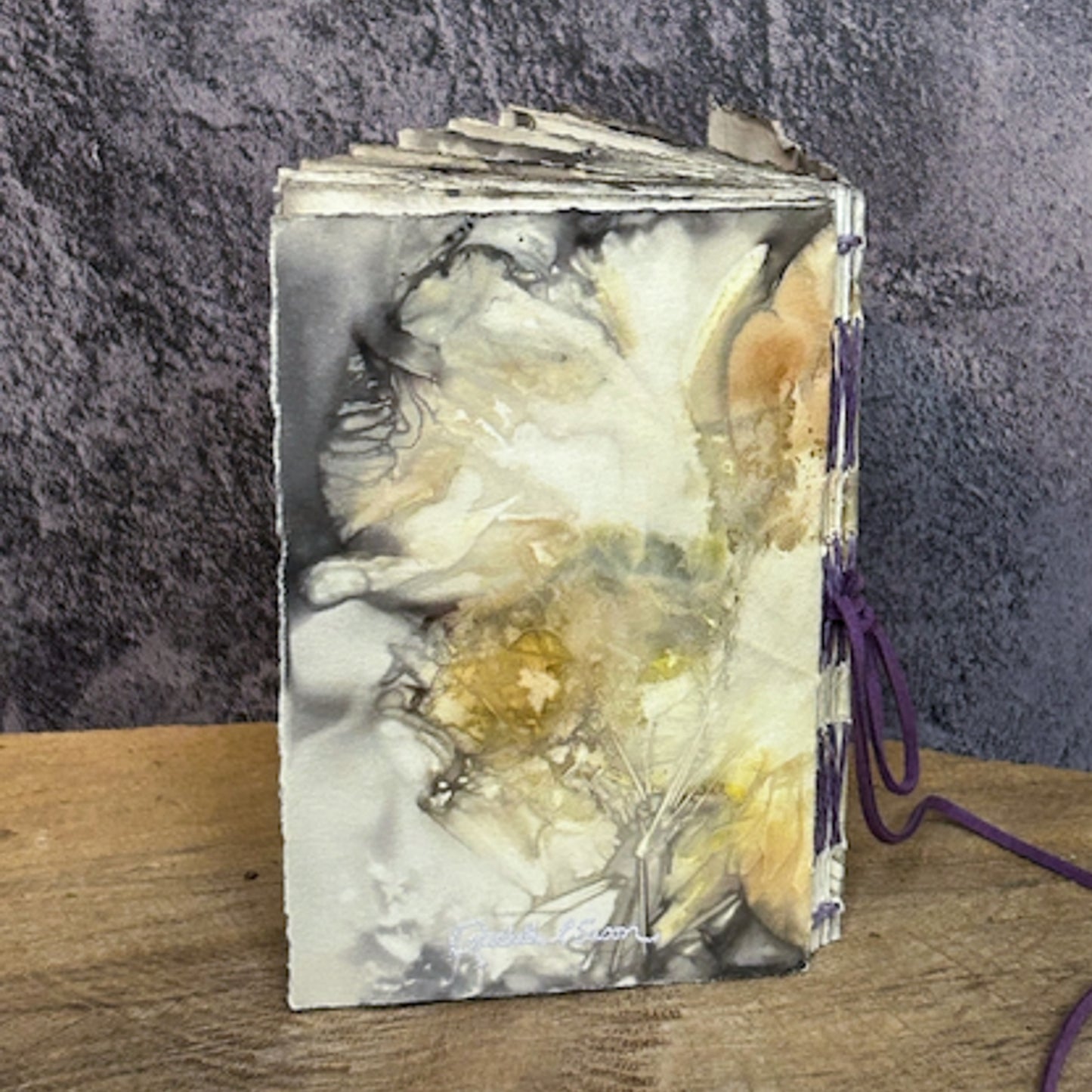 Plant-Stained Paper Journal - Small Classic - "Lizzie" - Plant-Stained Interior Pages