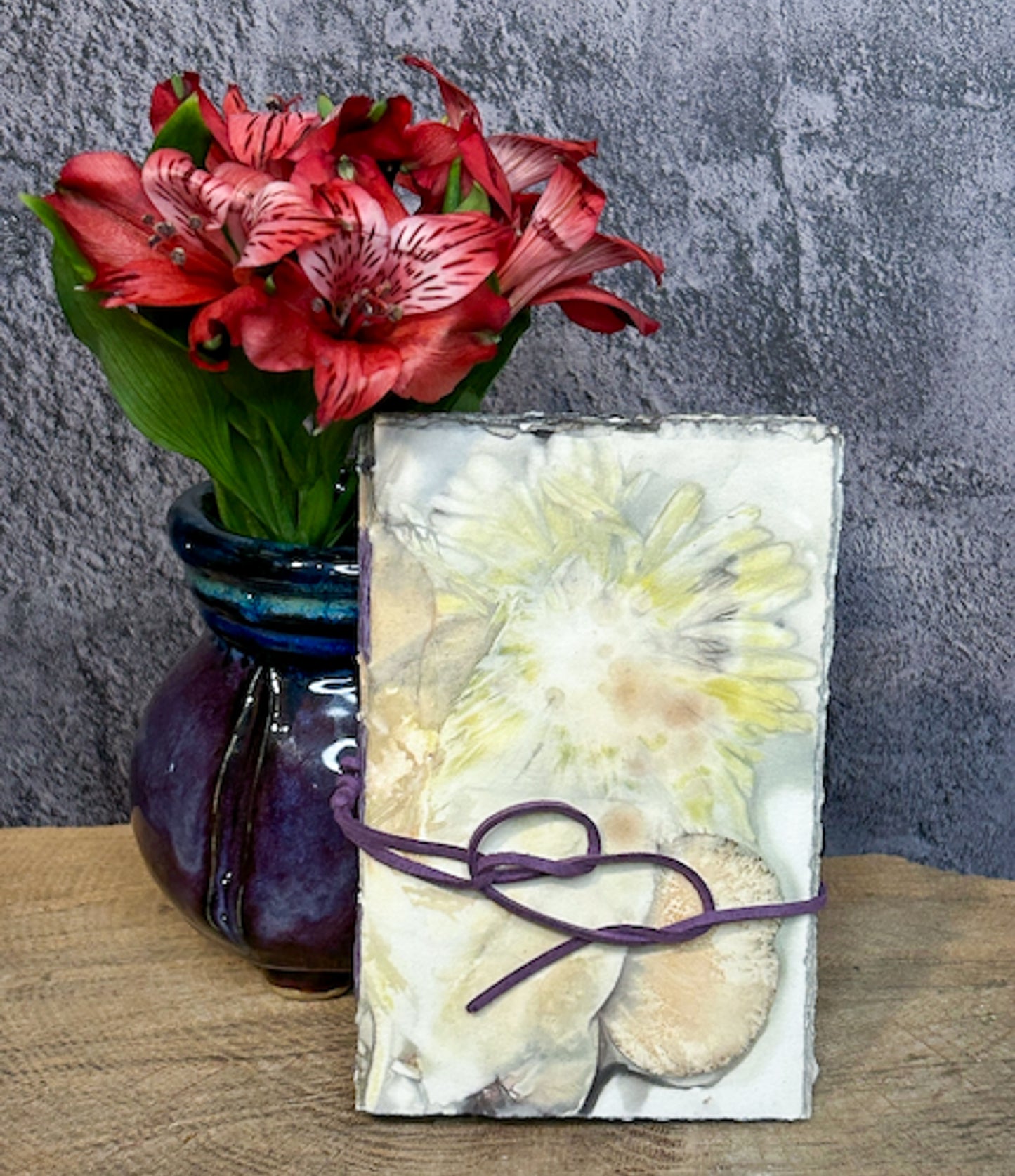 Plant-Stained Paper Journal - Small Classic - "Lizzie" - Plant-Stained Interior Pages