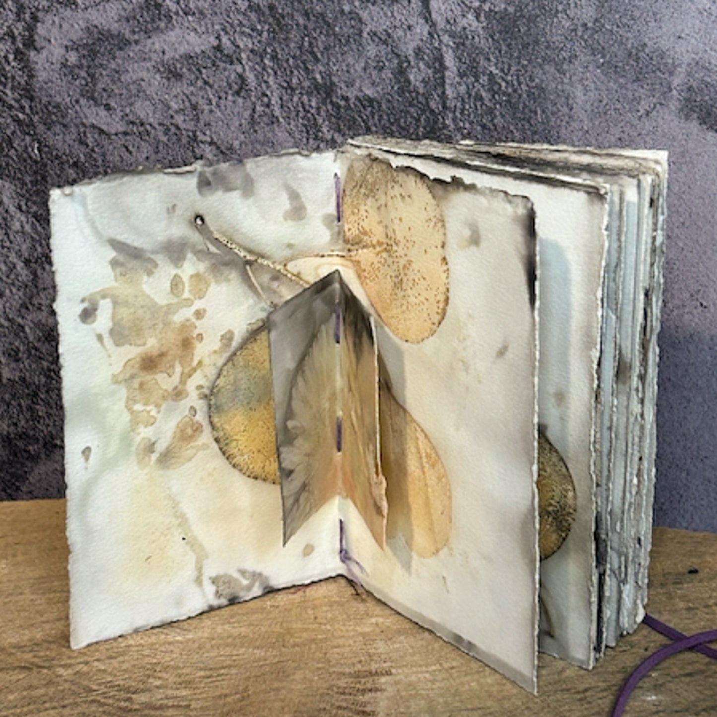 Plant-Stained Paper Journal - Small Classic - "Lizzie" - Plant-Stained Interior Pages