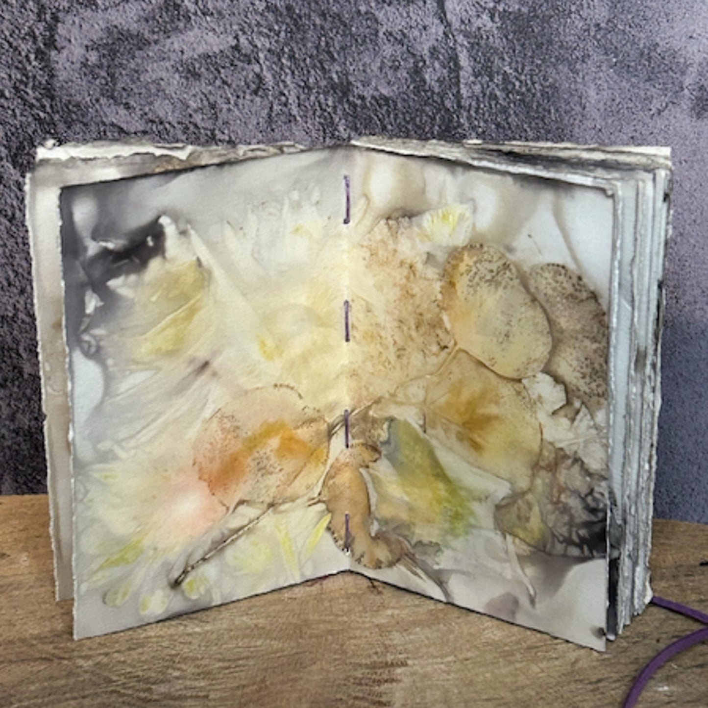 Plant-Stained Paper Journal - Small Classic - "Lizzie" - Plant-Stained Interior Pages